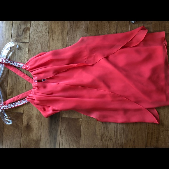 Great condition-Flirty Date Dress - Coral Red - Picture 2 of 3
